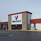 Von Tobel storefront in Schererveille, Indiana