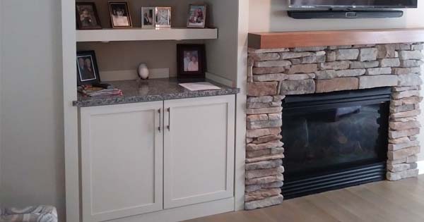 Cabinets and fireplace Von Tobel