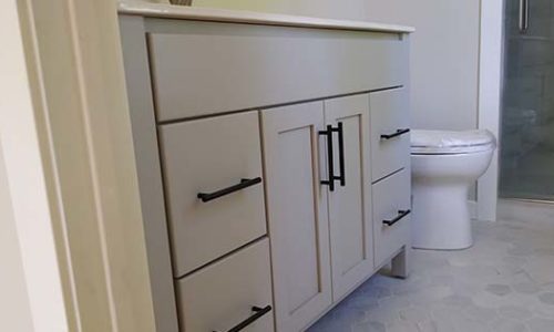 beige bathroom sink cabinets Von Tobel