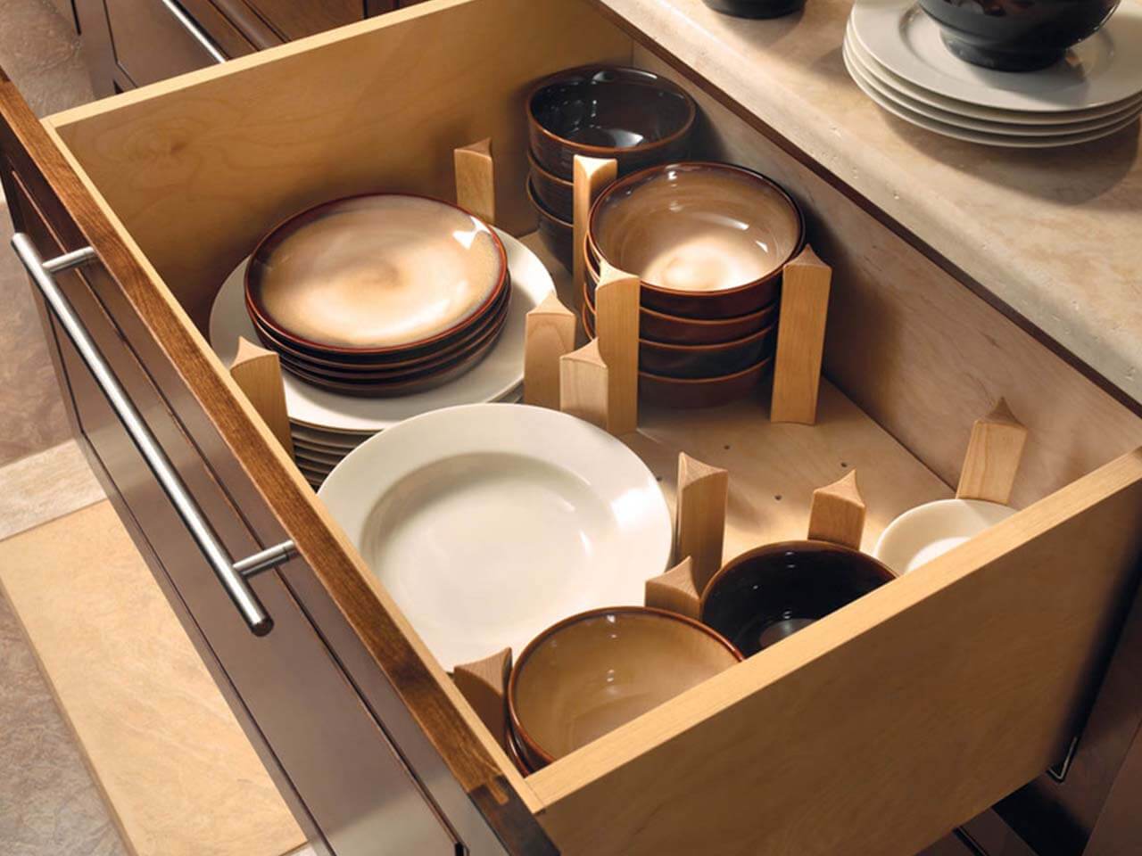 kitchen cabinet built in storage options for dishes