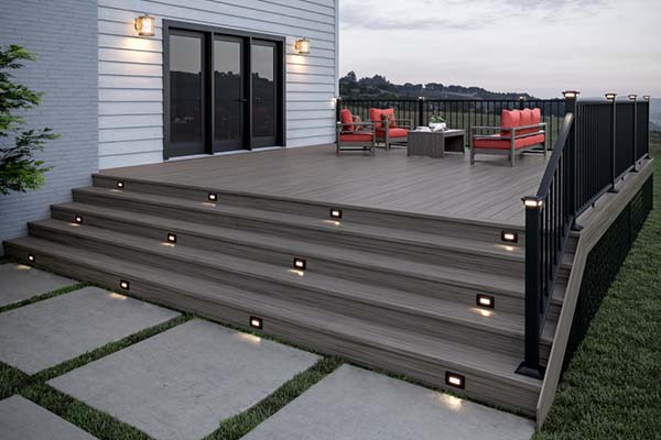 Composite decking material, deck railings, deck lighting available at Von Tobel