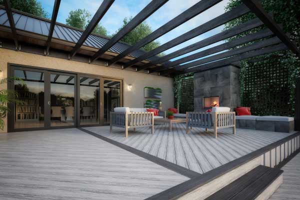Varied plank decking pattern idea for homeowners
