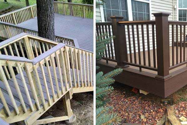 How much maintenance is wood vs. composite decking?