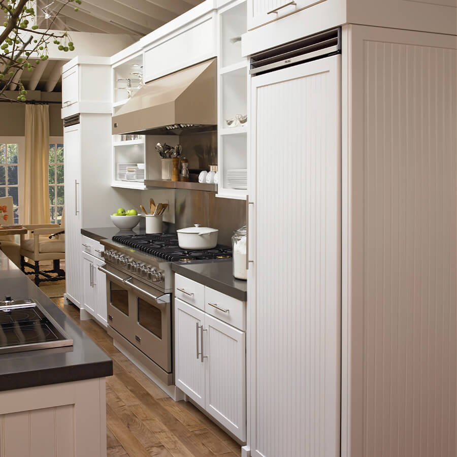 sleek look kitchen hide pantry with matching cabinet look