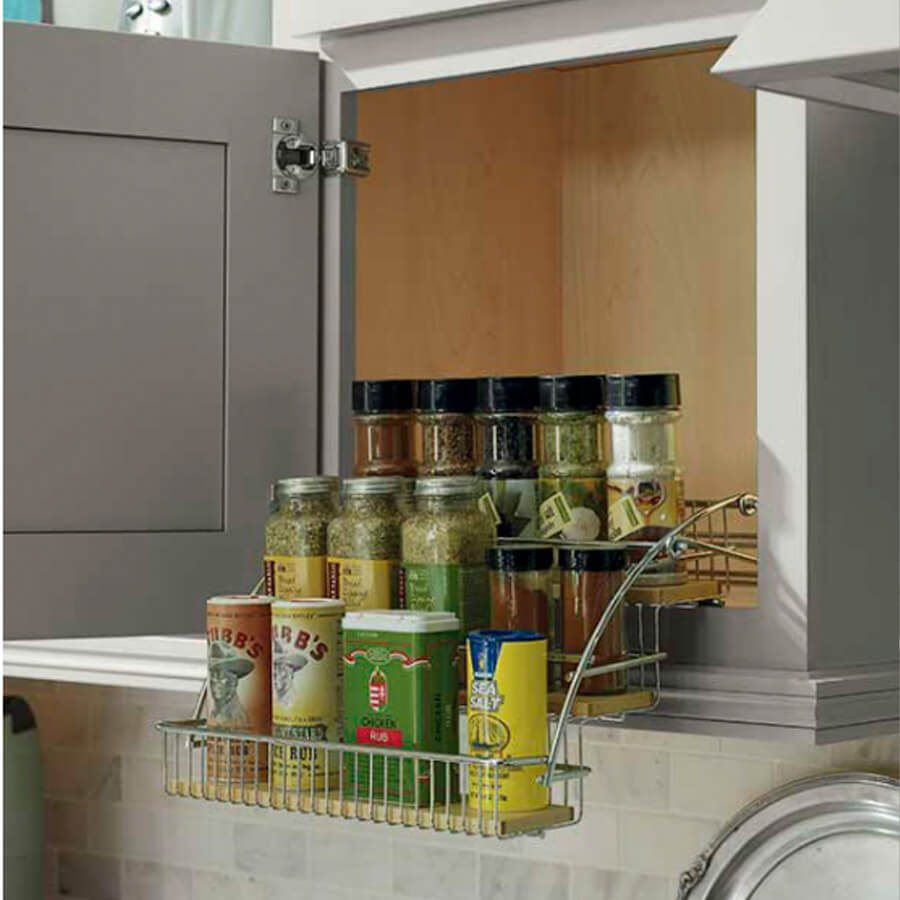 upper cabinet pull out spice rack