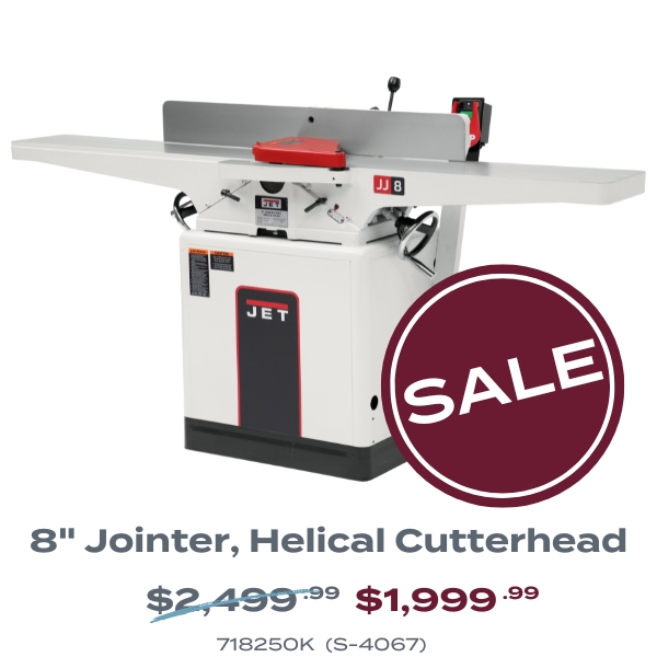 8" jointer helical cutterhead sale through December 31, 2024